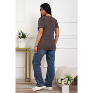 Футболка женская №29540 кулирка (р-ры: 50-60) коричневый Футболка женская №29540 кулирка (р-ры: 50-60) коричневый