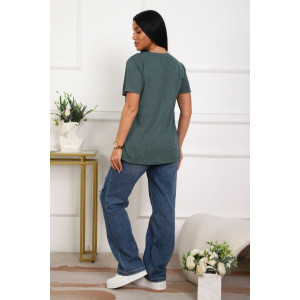 Футболка женская №29540 кулирка (р-ры: 50-60) зеленый Футболка женская №29540 кулирка (р-ры: 50-60) зеленый