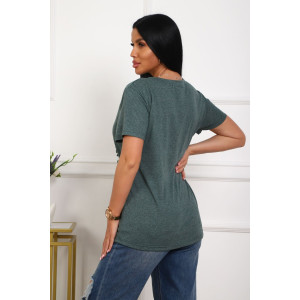 Футболка женская №29540 кулирка (р-ры: 50-60) зеленый Футболка женская №29540 кулирка (р-ры: 50-60) зеленый