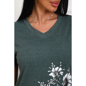 Футболка женская №29540 кулирка (р-ры: 50-60) зеленый Футболка женская №29540 кулирка (р-ры: 50-60) зеленый