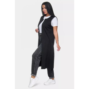 Жилет женский "Стиль" футер 2-х нитка (р-ры: 50-64) черный Жилет женский "Стиль" футер 2-х нитка (р-ры: 50-64) черный