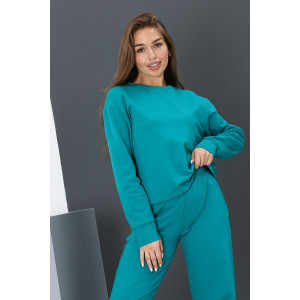 Свитшот женский С-01 футер с лайкрой 2-х нитка (р-ры: 42-62) изумрудный Свитшот женский С-01 футер с лайкрой 2-х нитка (р-ры: 42-62) изумрудный