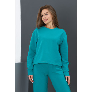 Свитшот женский С-01 футер с лайкрой 2-х нитка (р-ры: 42-62) изумрудный Свитшот женский С-01 футер с лайкрой 2-х нитка (р-ры: 42-62) изумрудный