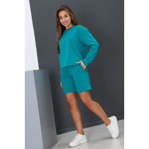 Свитшот женский С-01 футер с лайкрой 2-х нитка (р-ры: 42-62) изумрудный Свитшот женский С-01 футер с лайкрой 2-х нитка (р-ры: 42-62) изумрудный