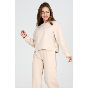 Свитшот женский С-01 футер с лайкрой 2-х нитка (р-ры: 42-62) бежевый Свитшот женский С-01 футер с лайкрой 2-х нитка (р-ры: 42-62) бежевый