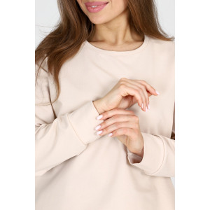 Свитшот женский С-01 футер с лайкрой 2-х нитка (р-ры: 42-62) бежевый Свитшот женский С-01 футер с лайкрой 2-х нитка (р-ры: 42-62) бежевый
