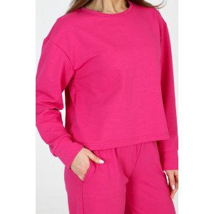 Свитшот женский С-01 футер с лайкрой 2-х нитка (р-ры: 42-62) розовый Свитшот женский С-01 футер с лайкрой 2-х нитка (р-ры: 42-62) розовый