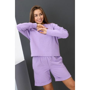 Свитшот женский С-01 футер с лайкрой 2-х нитка (р-ры: 42-62) сиреневый Свитшот женский С-01 футер с лайкрой 2-х нитка (р-ры: 42-62) сиреневый