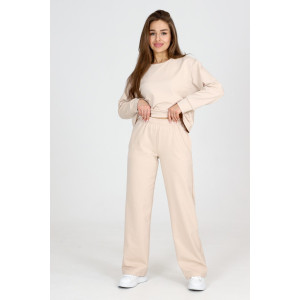 Брюки женские Б-01 футер с лайкрой 2-х нитка (р-ры: 42-62) бежевый Брюки женские Б-01 футер с лайкрой 2-х нитка (р-ры: 42-62) бежевый