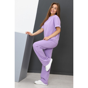 Брюки женские Б-01 футер с лайкрой 2-х нитка (р-ры: 42-62) сиреневый Брюки женские Б-01 футер с лайкрой 2-х нитка (р-ры: 42-62) сиреневый