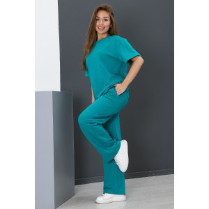 Брюки женские Б-01 футер с лайкрой 2-х нитка (р-ры: 42-62) изумрудный Брюки женские Б-01 футер с лайкрой 2-х нитка (р-ры: 42-62) изумрудный