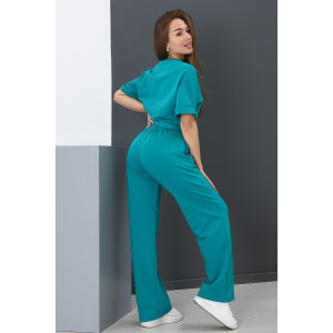 Брюки женские Б-01 футер с лайкрой 2-х нитка (р-ры: 42-62) изумрудный Брюки женские Б-01 футер с лайкрой 2-х нитка (р-ры: 42-62) изумрудный