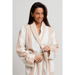 Халат женский махровый Urban Family (р-ры: 42-60) "Полоски бежевые" Халат женский махровый Urban Family (р-ры: 42-60) "Полоски бежевые"