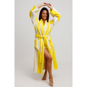 Халат женский махровый Urban Family (р-ры: 42-60) "Полоски желтые" Халат женский махровый Urban Family (р-ры: 42-60) "Полоски желтые"