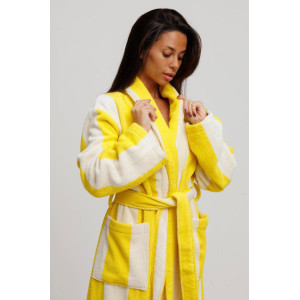 Халат женский махровый Urban Family (р-ры: 42-60) "Полоски желтые" Халат женский махровый Urban Family (р-ры: 42-60) "Полоски желтые"