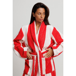 Халат женский махровый Urban Family (р-ры: 42-60) "Полоски красные" Халат женский махровый Urban Family (р-ры: 42-60) "Полоски красные"