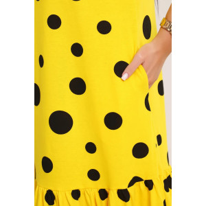 Сарафан женский №002 кулирка (р-ры: 48-68) желтый горох Сарафан женский №002 кулирка (р-ры: 48-68) желтый горох