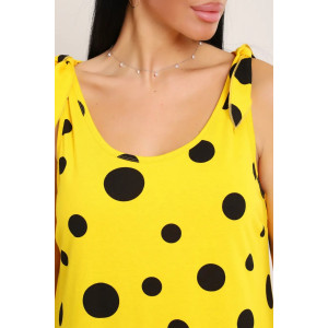 Сарафан женский №002 кулирка (р-ры: 48-68) желтый горох Сарафан женский №002 кулирка (р-ры: 48-68) желтый горох