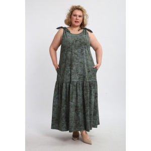 Сарафан женский №002 кулирка (р-ры: 48-68) варенка зеленая Сарафан женский №002 кулирка (р-ры: 48-68) варенка зеленая