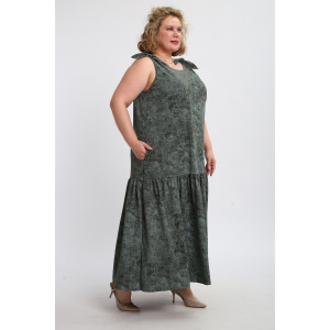 Сарафан женский №002 кулирка (р-ры: 48-68) варенка зеленая Сарафан женский №002 кулирка (р-ры: 48-68) варенка зеленая