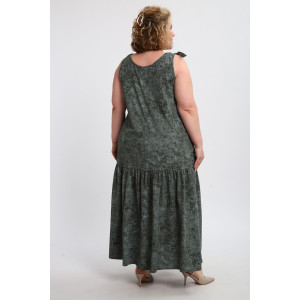 Сарафан женский №002 кулирка (р-ры: 48-68) варенка зеленая Сарафан женский №002 кулирка (р-ры: 48-68) варенка зеленая