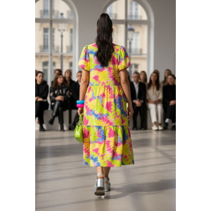 Платье женское №1055 кулирка (р-ры: 46-66) желтый Платье женское №1055 кулирка (р-ры: 46-66) желтый