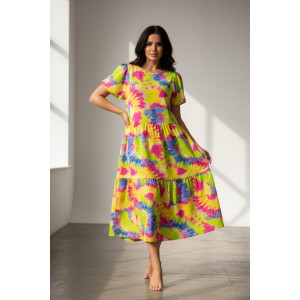 Платье женское №1055 кулирка (р-ры: 46-66) желтый Платье женское №1055 кулирка (р-ры: 46-66) желтый