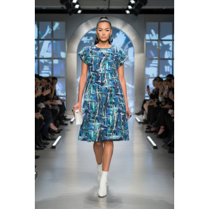 Платье женское №1055 кулирка (р-ры: 46-66) синий Платье женское №1055 кулирка (р-ры: 46-66) синий