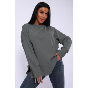 Лонгслив женский ЛЖ-013 кулирка (р-ры: 46-56) серый Лонгслив женский ЛЖ-013 кулирка (р-ры: 46-56) серый