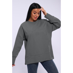 Лонгслив женский ЛЖ-013 кулирка (р-ры: 46-56) серый Лонгслив женский ЛЖ-013 кулирка (р-ры: 46-56) серый