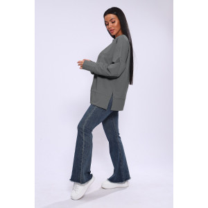 Лонгслив женский ЛЖ-013 кулирка (р-ры: 46-56) серый Лонгслив женский ЛЖ-013 кулирка (р-ры: 46-56) серый