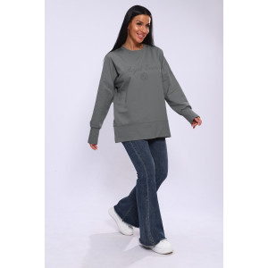 Лонгслив женский ЛЖ-013 кулирка (р-ры: 46-56) серый Лонгслив женский ЛЖ-013 кулирка (р-ры: 46-56) серый