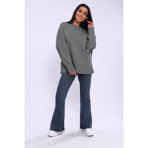 Лонгслив женский ЛЖ-013 кулирка (р-ры: 46-56) серый Лонгслив женский ЛЖ-013 кулирка (р-ры: 46-56) серый