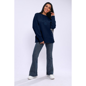 Лонгслив женский ЛЖ-013 кулирка (р-ры: 46-56) темно-синий Лонгслив женский ЛЖ-013 кулирка (р-ры: 46-56) темно-синий