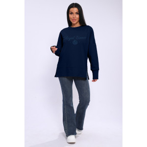 Лонгслив женский ЛЖ-013 кулирка (р-ры: 46-56) темно-синий Лонгслив женский ЛЖ-013 кулирка (р-ры: 46-56) темно-синий