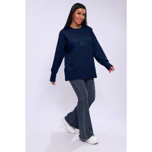 Лонгслив женский ЛЖ-013 кулирка (р-ры: 46-56) темно-синий Лонгслив женский ЛЖ-013 кулирка (р-ры: 46-56) темно-синий