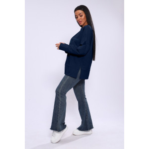 Лонгслив женский ЛЖ-013 кулирка (р-ры: 46-56) темно-синий Лонгслив женский ЛЖ-013 кулирка (р-ры: 46-56) темно-синий