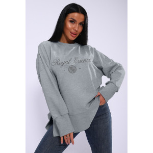 Лонгслив женский ЛЖ-013 кулирка (р-ры: 46-56) серый меланж Лонгслив женский ЛЖ-013 кулирка (р-ры: 46-56) серый меланж