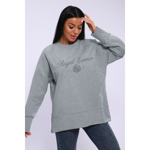 Лонгслив женский ЛЖ-013 кулирка (р-ры: 46-56) серый меланж Лонгслив женский ЛЖ-013 кулирка (р-ры: 46-56) серый меланж