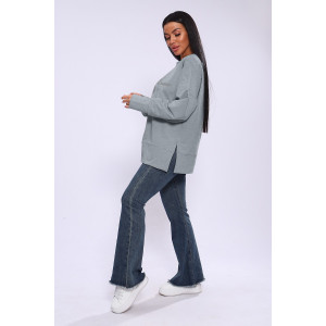 Лонгслив женский ЛЖ-013 кулирка (р-ры: 46-56) серый меланж Лонгслив женский ЛЖ-013 кулирка (р-ры: 46-56) серый меланж