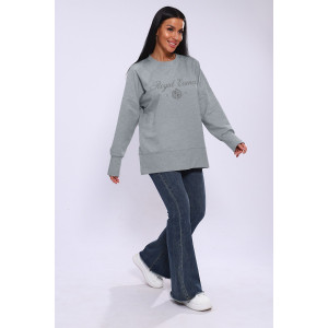 Лонгслив женский ЛЖ-013 кулирка (р-ры: 46-56) серый меланж Лонгслив женский ЛЖ-013 кулирка (р-ры: 46-56) серый меланж