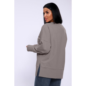 Лонгслив женский ЛЖ-013 кулирка (р-ры: 46-56) серо-бежевый Лонгслив женский ЛЖ-013 кулирка (р-ры: 46-56) серо-бежевый