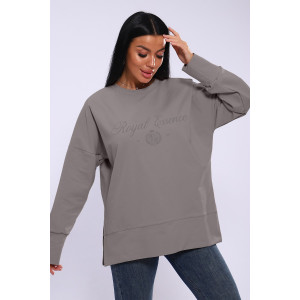 Лонгслив женский ЛЖ-013 кулирка (р-ры: 46-56) серо-бежевый Лонгслив женский ЛЖ-013 кулирка (р-ры: 46-56) серо-бежевый