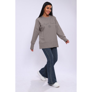 Лонгслив женский ЛЖ-013 кулирка (р-ры: 46-56) серо-бежевый Лонгслив женский ЛЖ-013 кулирка (р-ры: 46-56) серо-бежевый
