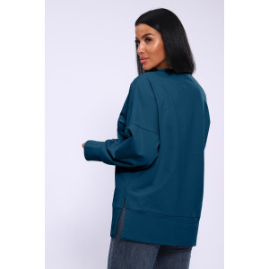 Лонгслив женский ЛЖ-013 кулирка (р-ры: 46-56) сине-бирюзовый Лонгслив женский ЛЖ-013 кулирка (р-ры: 46-56) сине-бирюзовый