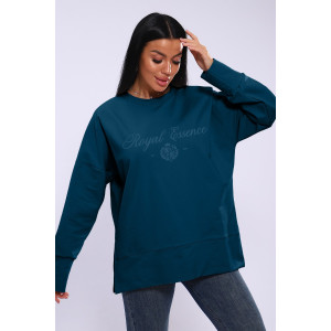 Лонгслив женский ЛЖ-013 кулирка (р-ры: 46-56) сине-бирюзовый Лонгслив женский ЛЖ-013 кулирка (р-ры: 46-56) сине-бирюзовый