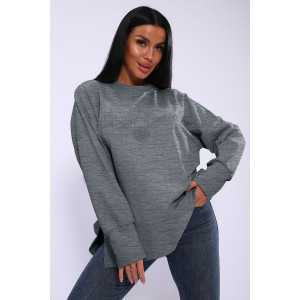 Лонгслив женский ЛЖ-013 кулирка (р-ры: 46-56) серый-графит Лонгслив женский ЛЖ-013 кулирка (р-ры: 46-56) серый-графит