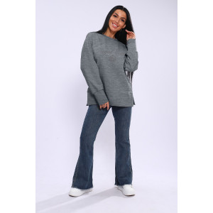 Лонгслив женский ЛЖ-013 кулирка (р-ры: 46-56) серый-графит Лонгслив женский ЛЖ-013 кулирка (р-ры: 46-56) серый-графит