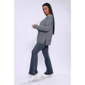 Лонгслив женский ЛЖ-013 кулирка (р-ры: 46-56) серый-графит Лонгслив женский ЛЖ-013 кулирка (р-ры: 46-56) серый-графит