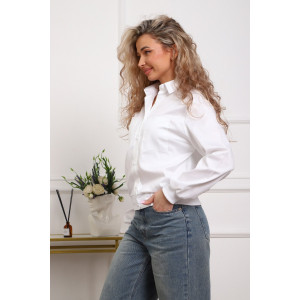 Рубашка женская №1114 кашкорсе-сатин (р-ры: 44-52) белый Рубашка женская №1114 кашкорсе-сатин (р-ры: 44-52) белый